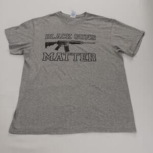 Delta Pro Weight RN#15373 Black Guns Matter Men's Gray Graphic T-Shirt Size L